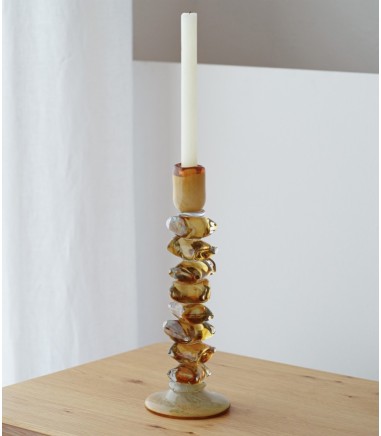 Candelabro de vidrio Aldán ámbar - VP Interiorismo
