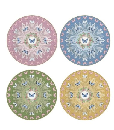 Set 4 platos postre porcelana Spring Parade - Easy Life