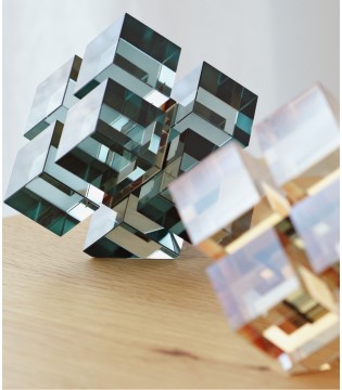 Pieza decorativa Puzzle en cristal turquesa - VP Interiorismo 2
