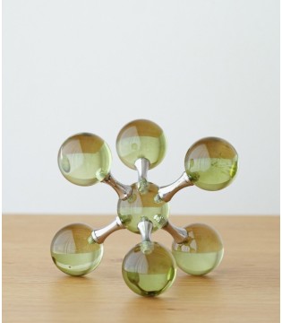 Set 2 piezas decorativas cristal burdeos y verde - VP Interiorismo 2