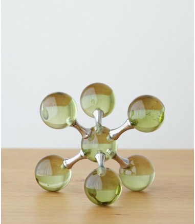 Set 2 piezas decorativas cristal burdeos y verde - VP Interiorismo