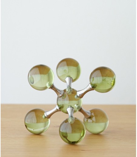 Set 2 piezas decorativas cristal burdeos y verde - VP Interiorismo
