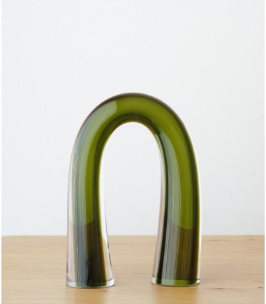 Set 2 piezas decorativas vidrio breo verde y ámbar - VP Interiorismo