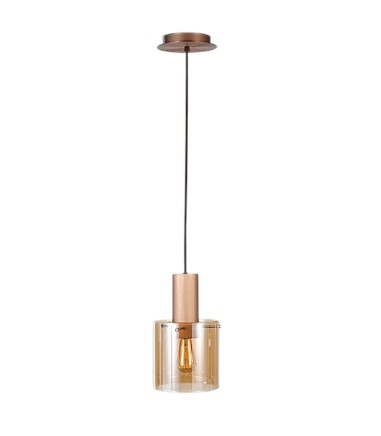 Lámpara colgante Venize 1L cobre ambar - I3