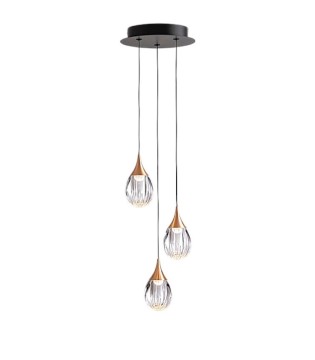 Lámpara colgante Corina 3L negro cobre - Schuller