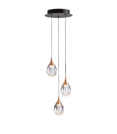 Lámpara colgante Corina 3L negro cobre - Schuller