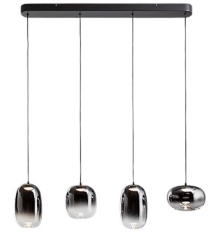 Lampara de techo lineal Onice 4L negro-smoke - Schuller