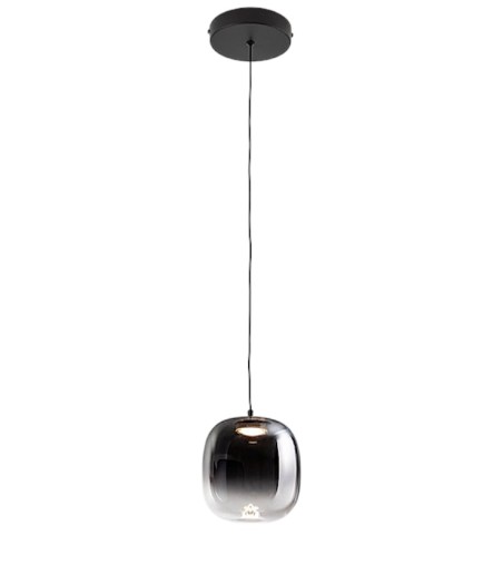 Lampara colgante de techo Onice 1L negro-smoke - Schuller