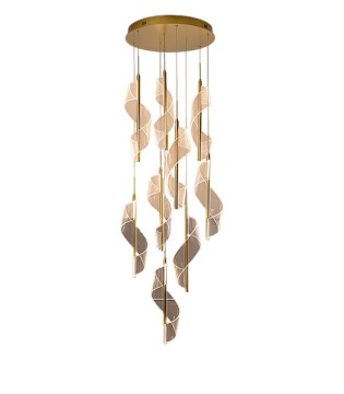 Lámpara de techo colgante Velas 9L oro dimable - Schuller