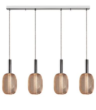 Lámpara de techo lineal Micrón 4L cromo/oro - Schuller
