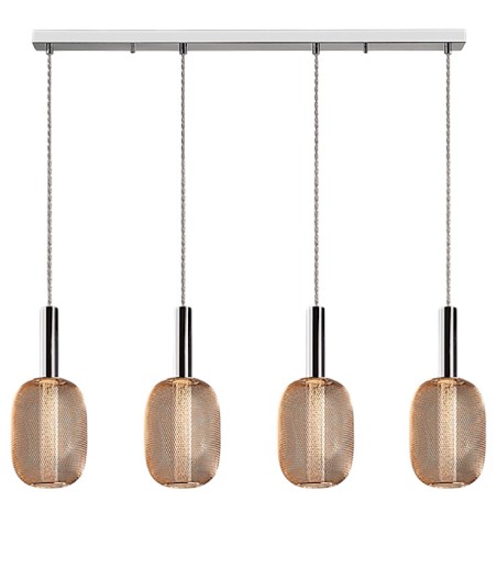 Lámpara de techo lineal Micrón 4L cromo/oro - Schuller