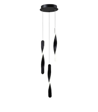 Lámpara de techo colgante Twist 3L negro - Schuller