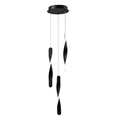 Lámpara de techo colgante Twist 3L negro - Schuller