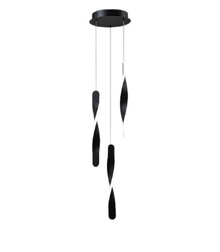 Lámpara de techo colgante Twist 3L negro - Schuller