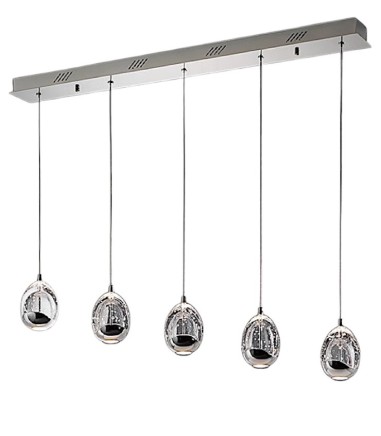 Lámpara de techo lineal Rocío 5L cromo DIM  - Schuller