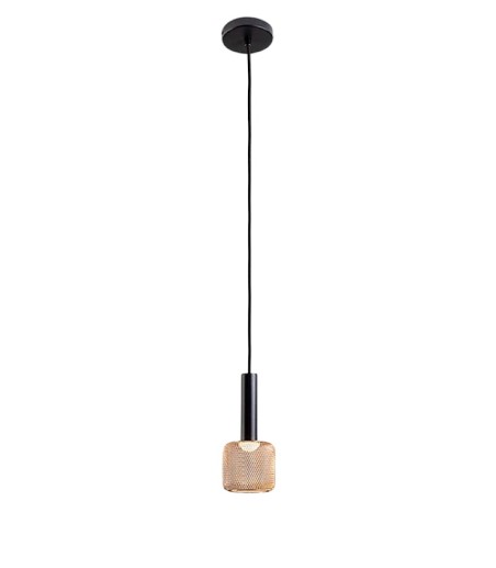 Lámpara colgante Sincro 1L negro oro - Schuller