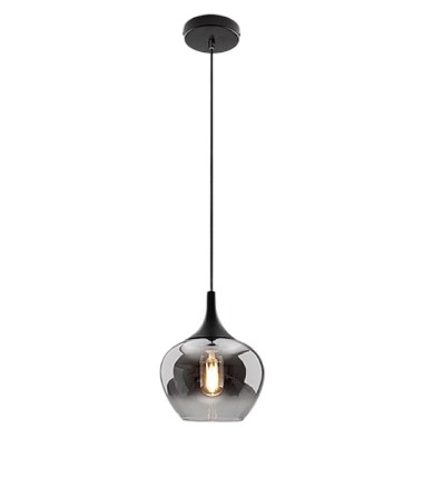 Lámpara colgante Opaz 1L negro smoke D19 - Schuller