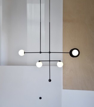 Lámpara techo lineas alabastro metal - VP Interiorismo