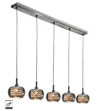 Lámpara de techo lineal Arian 5L dimable c/ mando - Schuller