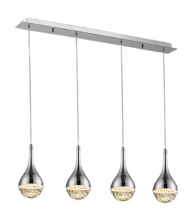 Lámpara de techo lineal Elie 4L cromo - Schuller