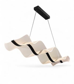 Lámpara de techo colgante Olas negro - Schuller