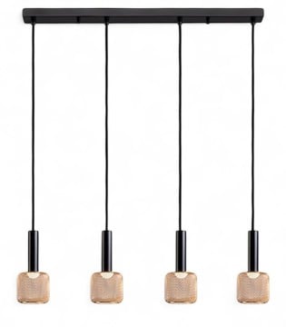 Lámpara de techo lineal Sincro 4L negro oro - Schuller