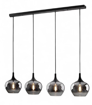 Lámpara de techo lineal Opaz 4L negro smoke - Schuller