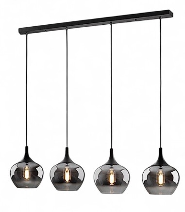 Lámpara de techo lineal Opaz 4L negro smoke - Schuller