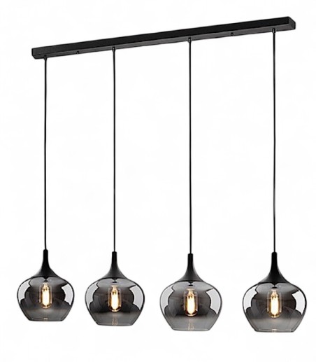 Lámpara de techo lineal Opaz 4L negro smoke - Schuller