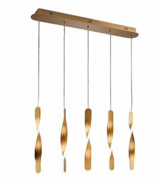 Lámpara de techo lineal LED Twist oro 5L - Schuller
