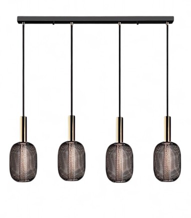 Lámpara lineal LED de techo Micrón 4L oro/negro - Schuller