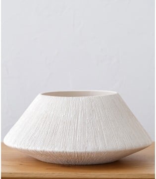 Centro de mesa decorativo Einés blanco textura - VP Interiorismo
