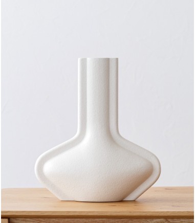 Jarrón decorativo cerámica Dara blanco mate - VP Interiorismo