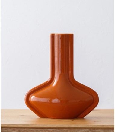 Jarrón decorativo cerámica Dara terracota brillo - VP Interiorismo