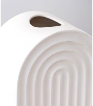 Jarrón decorativo cerámica Nerva blanco mate - VP Interiorismo 2