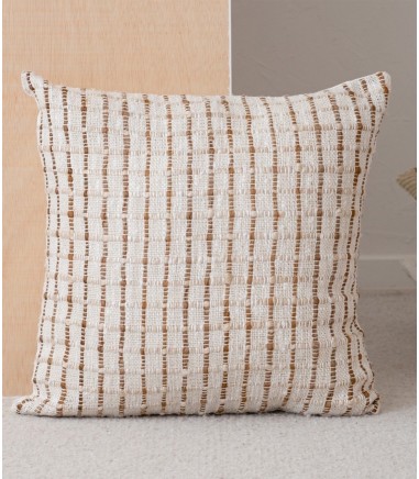 Cojín de algodón Anxa blanco beige N3 - VP Interiorismo