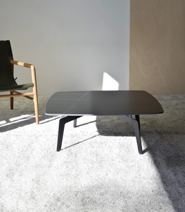 Mesa de centro N.00 metal, piedra, negro - VP Interiorismo