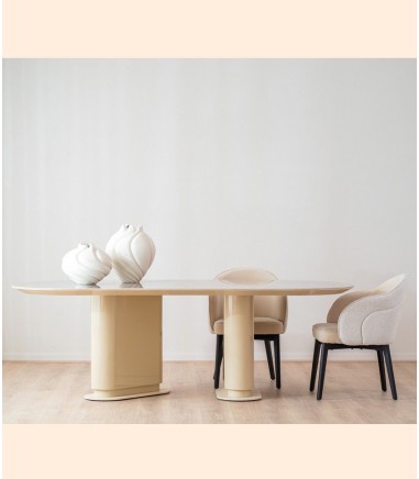 Mesa comedor Dune lacado y cerámico - VP Interiorismo