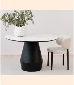 Mesa comedor redonda negro y cerámico - VP Interiorismo 2