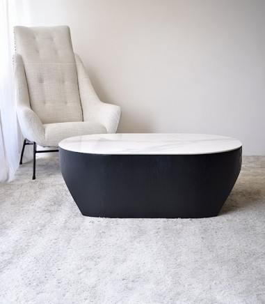 Mesa de centro Nora negro, blanco, gris - VP Interiorismo