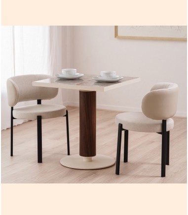 Mesa comedor-café cuadrada cerámico - VP Interiorismo
