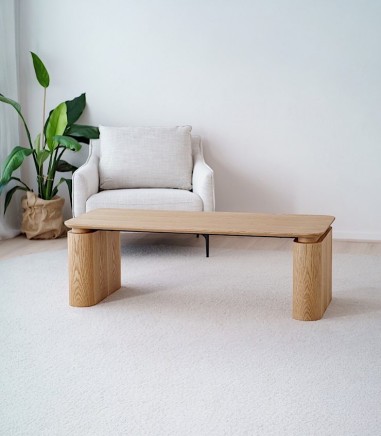 Mesa centro línea fresno natural - VP Interiorismo
