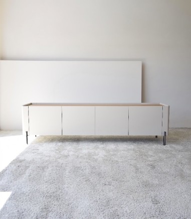 Mueble TV arena mate y roble natural - VP Interiorismo