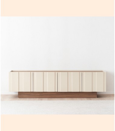 Mueble TV Obi nogal y beige brillo - VP Interiorismo