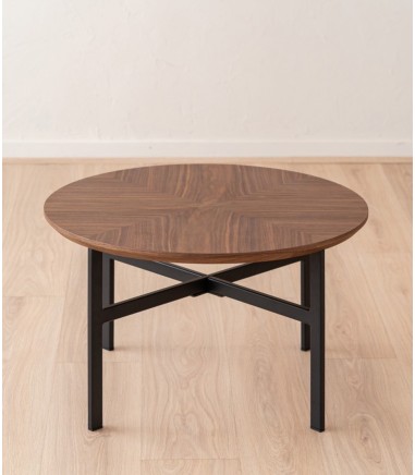 Mesa de centro Sand nogal y metal - VP Interiorismo