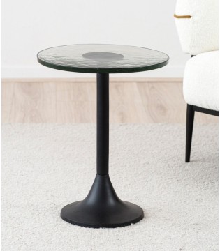 Mesa auxiliar Tulip negro cristal alta - VP Interiorismo