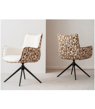 Set 2 sillas giratorias Sael beige ocre - VP Interiorismo