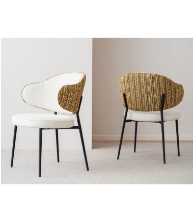 Set 2 sillas Cloe blanco y mostaza - VP Interiorismo
