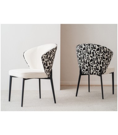 Set 2 sillas Eva negro beige - VP Interiorismo