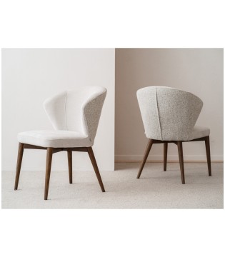 Set 2 sillas Eva beige gris nogal - VP Interiorismo